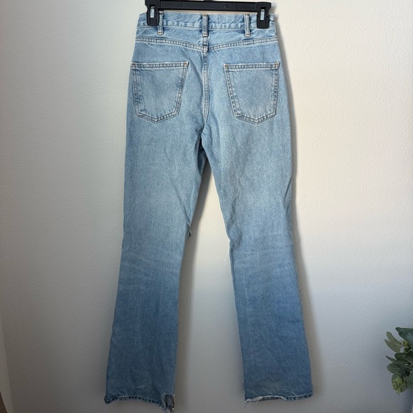 Zara Women's Blue Distressed Flare Jeans - Picture 3 of 4